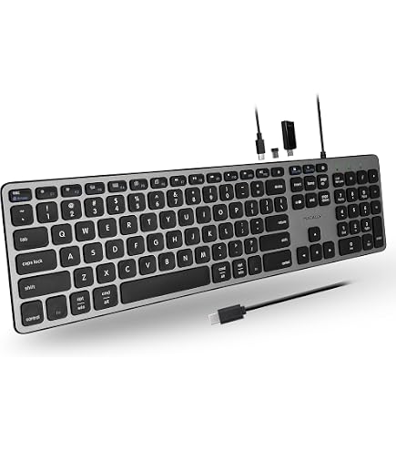 Macally Mouse USB C com fio para Mac e PC fino, silencioso e confi